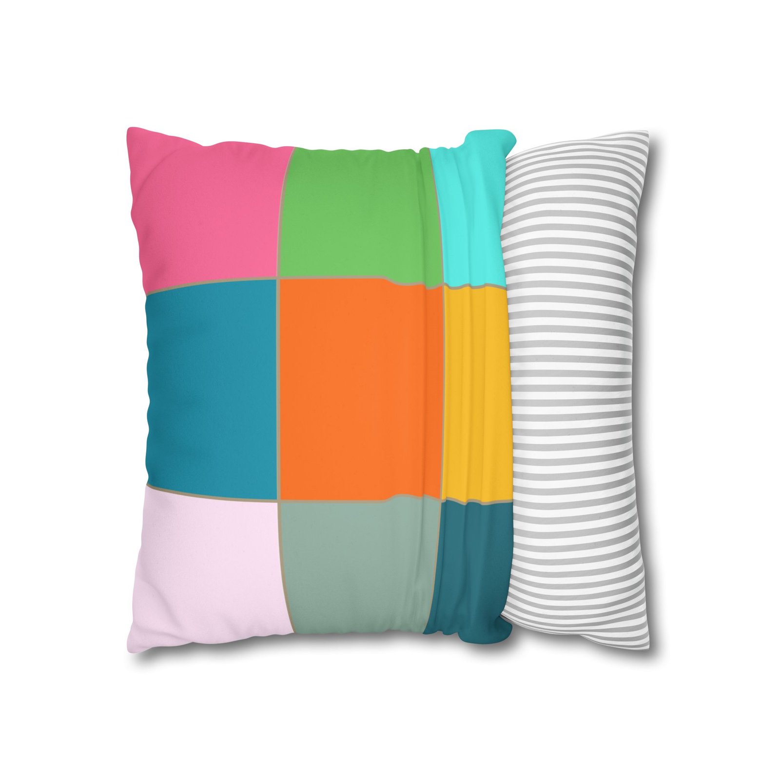 colorblock faux suede pillowcase — retro geometric square throw pillow cover colorblock faux suede pillowcase — retro geometric square throw pillow cover