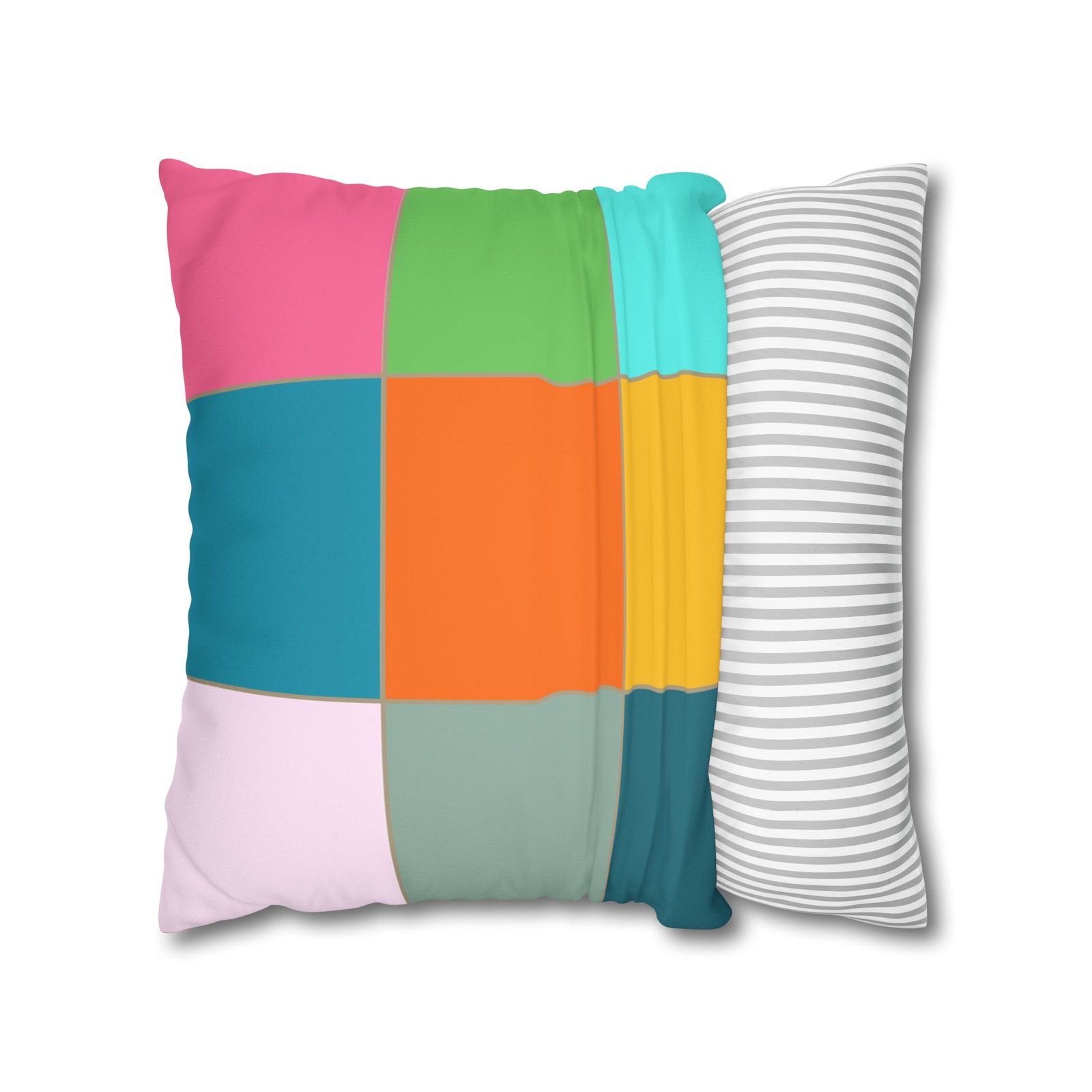 colorblock faux suede pillowcase — retro geometric square throw pillow cover colorblock faux suede pillowcase — retro geometric square throw pillow cover
