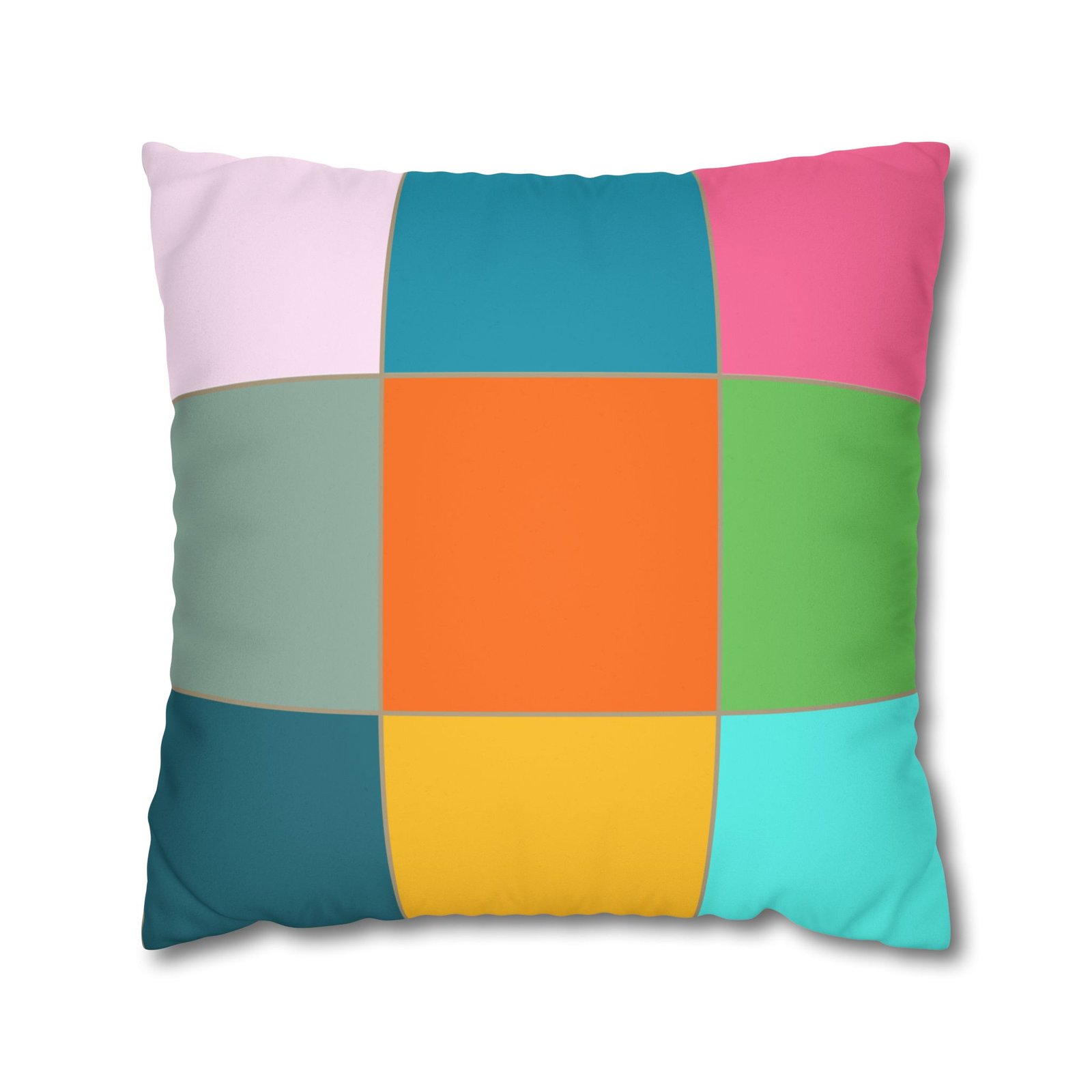 colorblock faux suede pillowcase — retro geometric square throw pillow cover colorblock faux suede pillowcase — retro geometric square throw pillow cover