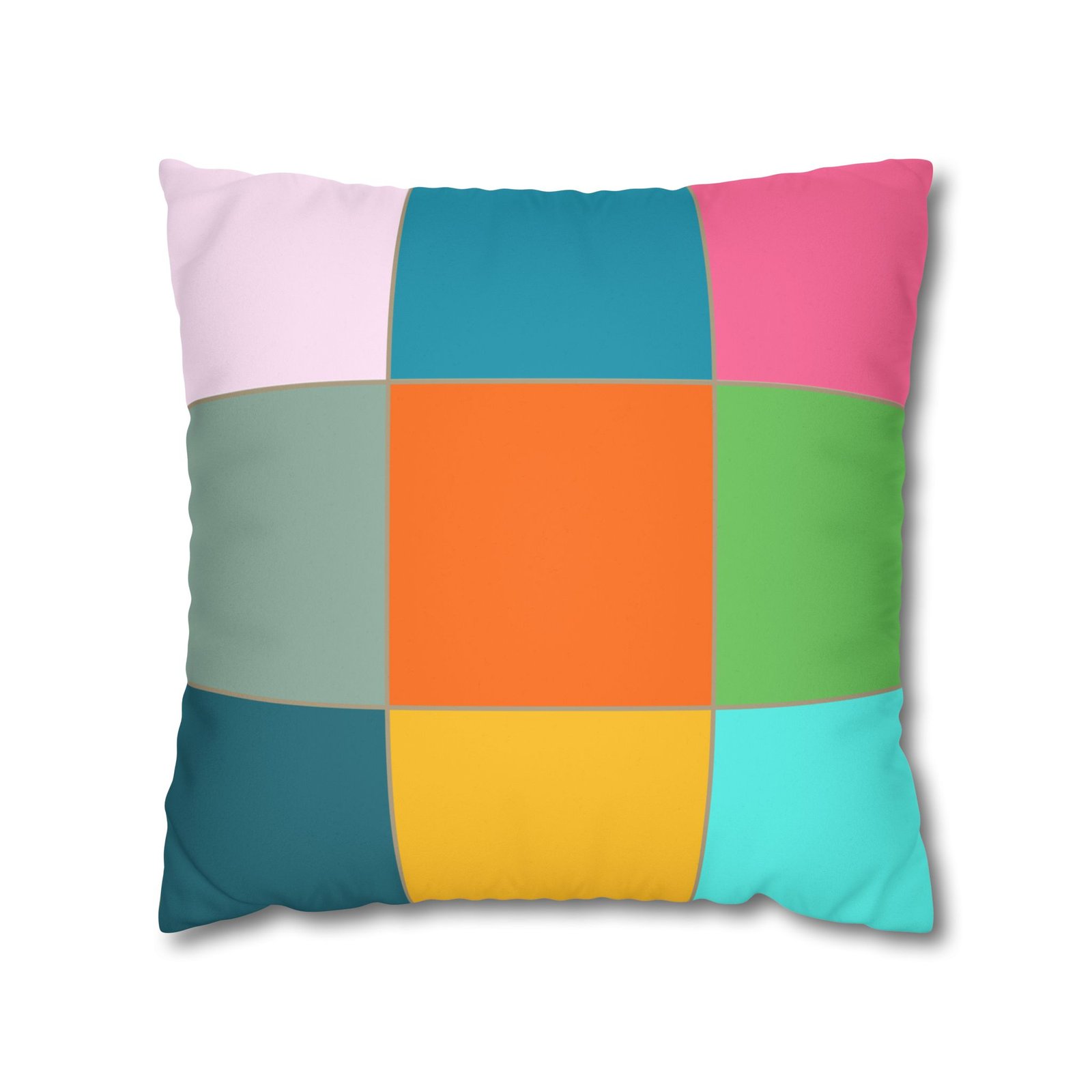 colorblock faux suede pillowcase — retro geometric square throw pillow cover colorblock faux suede pillowcase — retro geometric square throw pillow cover