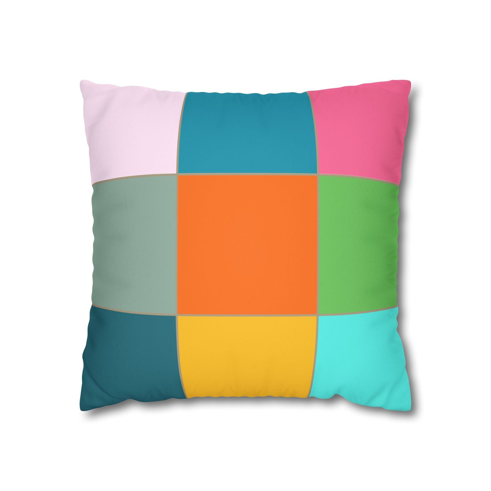 colorblock faux suede pillowcase — retro geometric square throw pillow cover colorblock faux suede pillowcase — retro geometric square throw pillow cover