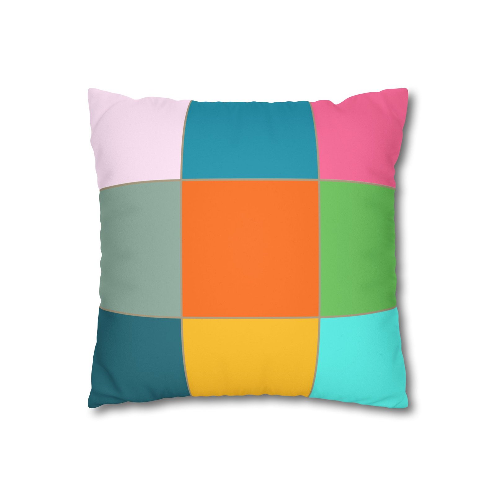 colorblock faux suede pillowcase — retro geometric square throw pillow cover colorblock faux suede pillowcase — retro geometric square throw pillow cover