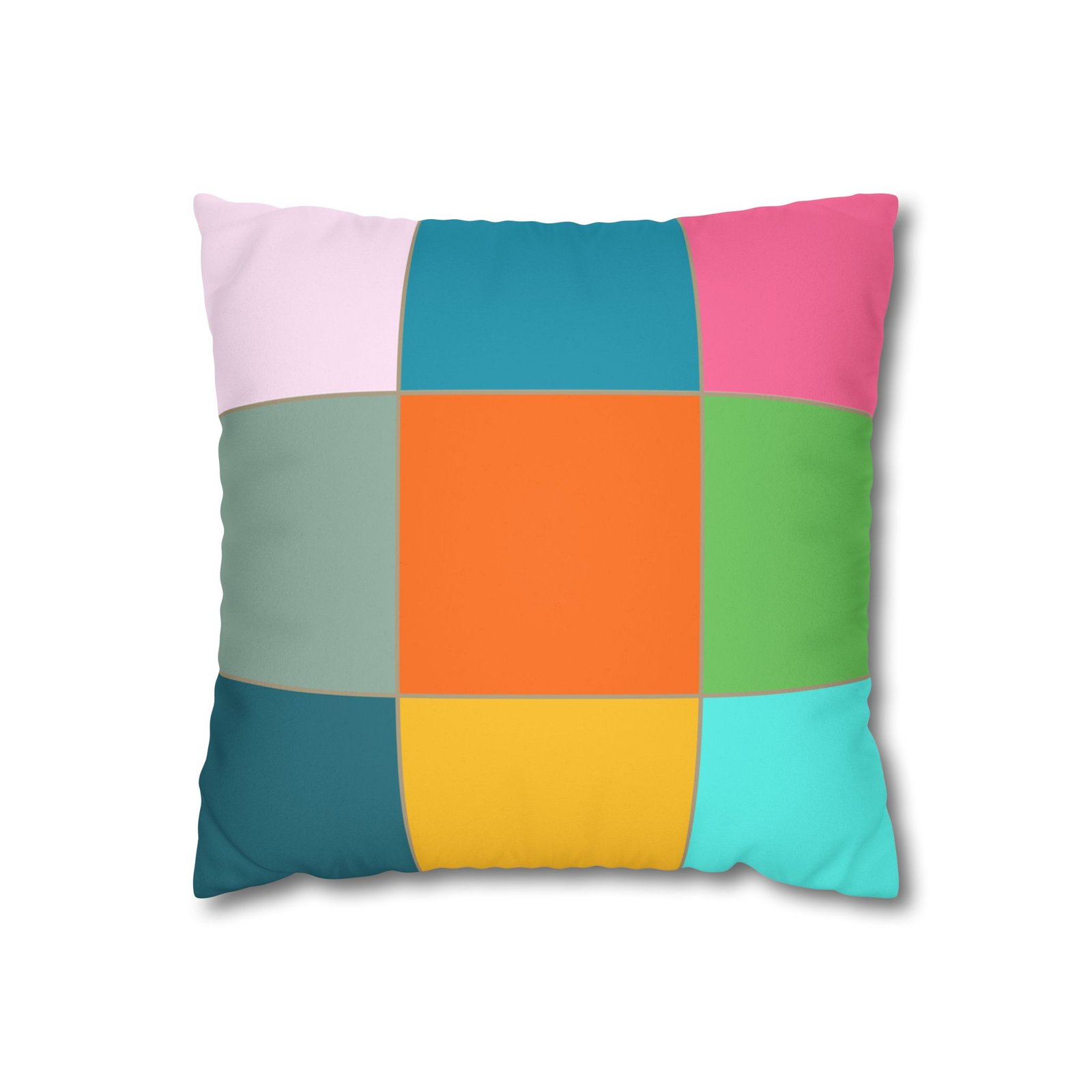 colorblock faux suede pillowcase — retro geometric square throw pillow cover colorblock faux suede pillowcase — retro geometric square throw pillow cover