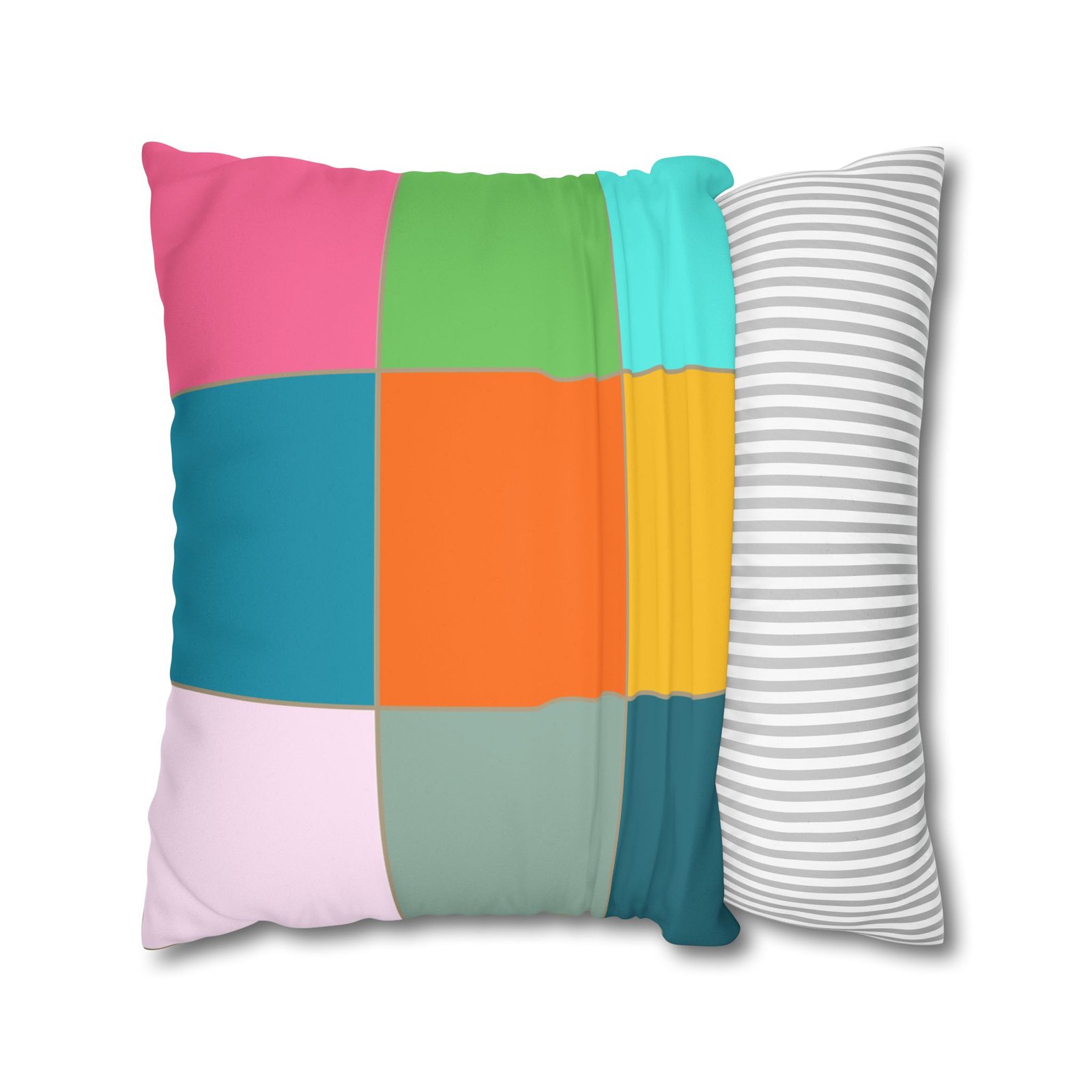 colorblock faux suede pillowcase — retro geometric square throw pillow cover colorblock faux suede pillowcase — retro geometric square throw pillow cover
