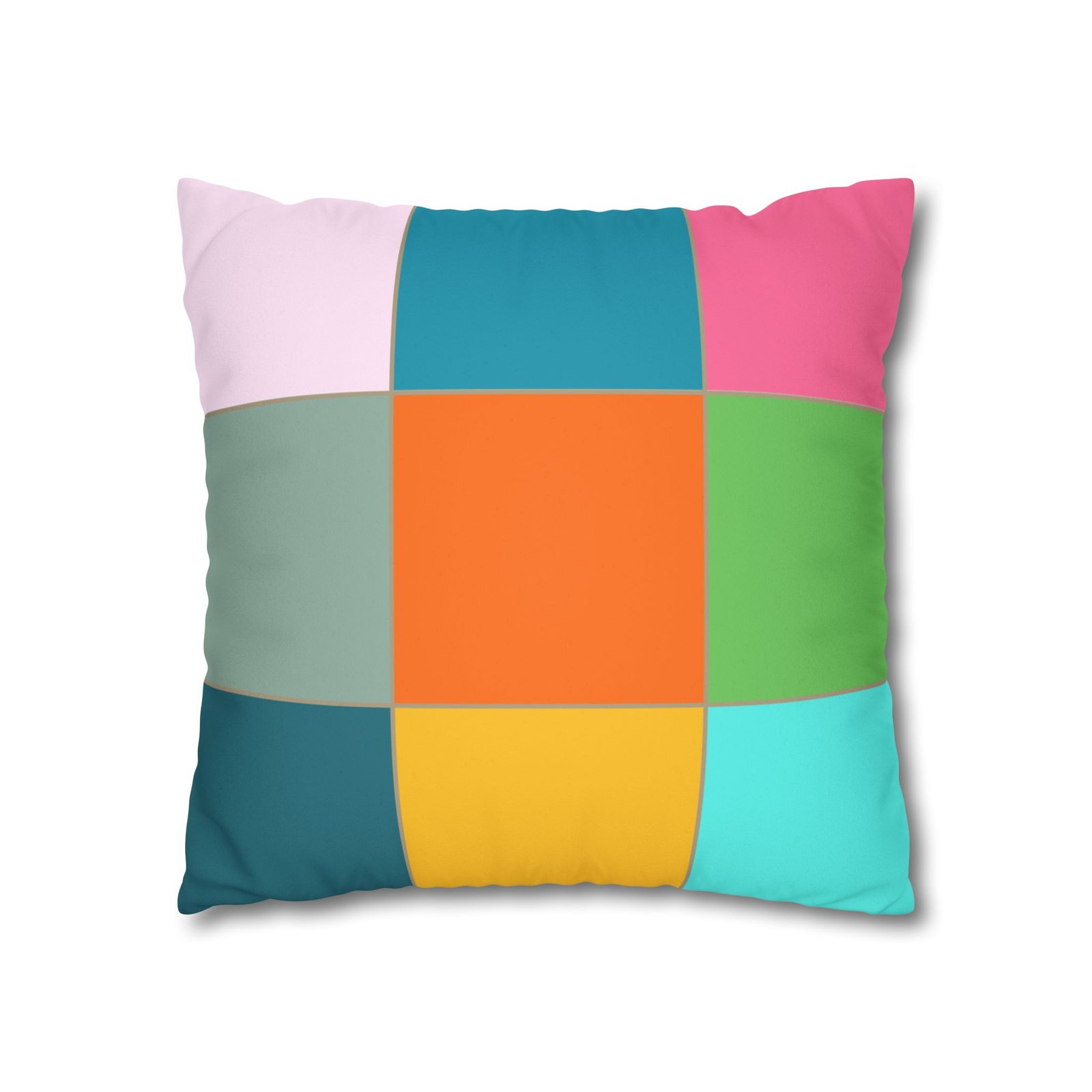 colorblock faux suede pillowcase — retro geometric square throw pillow cover colorblock faux suede pillowcase — retro geometric square throw pillow cover