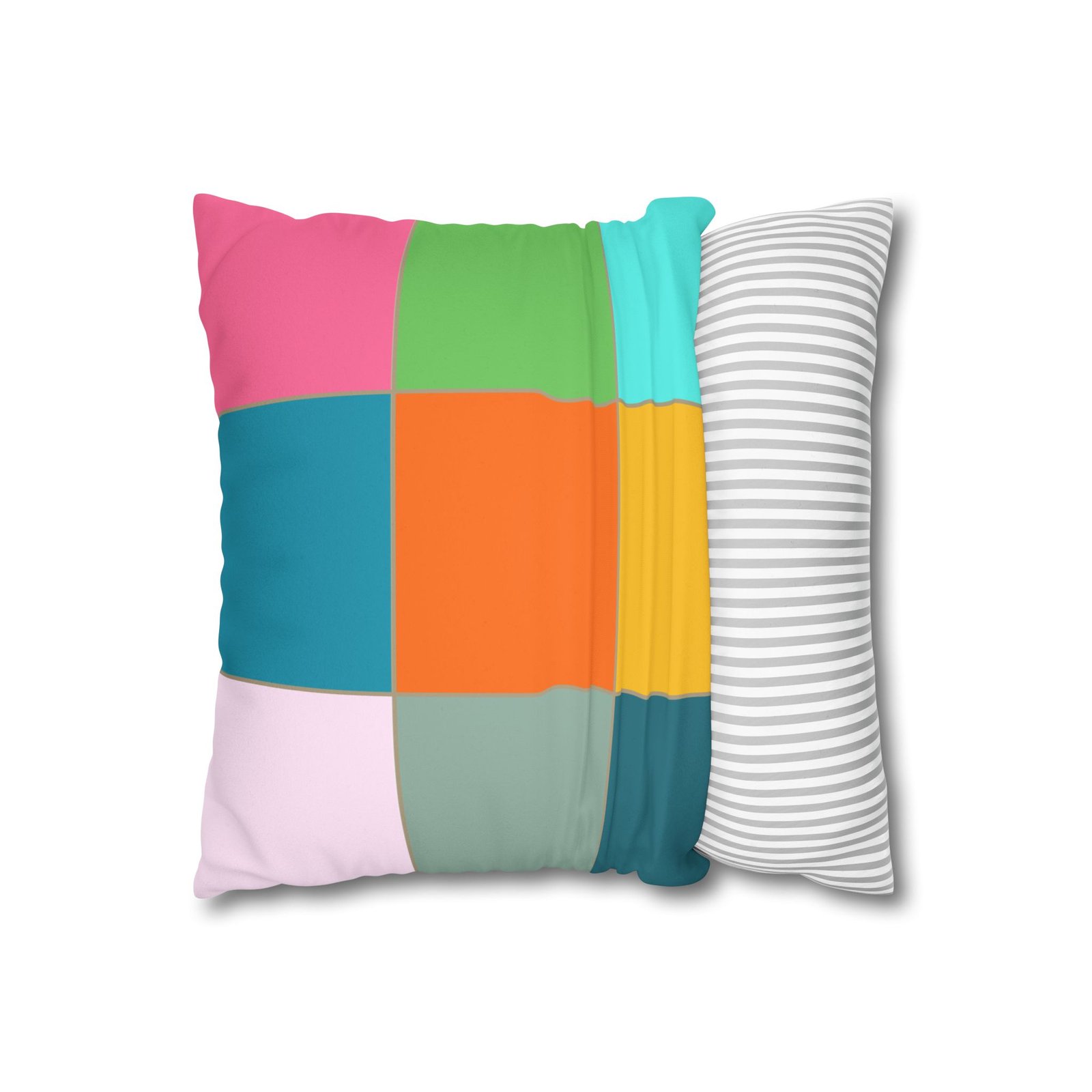 colorblock faux suede pillowcase — retro geometric square throw pillow cover colorblock faux suede pillowcase — retro geometric square throw pillow cover