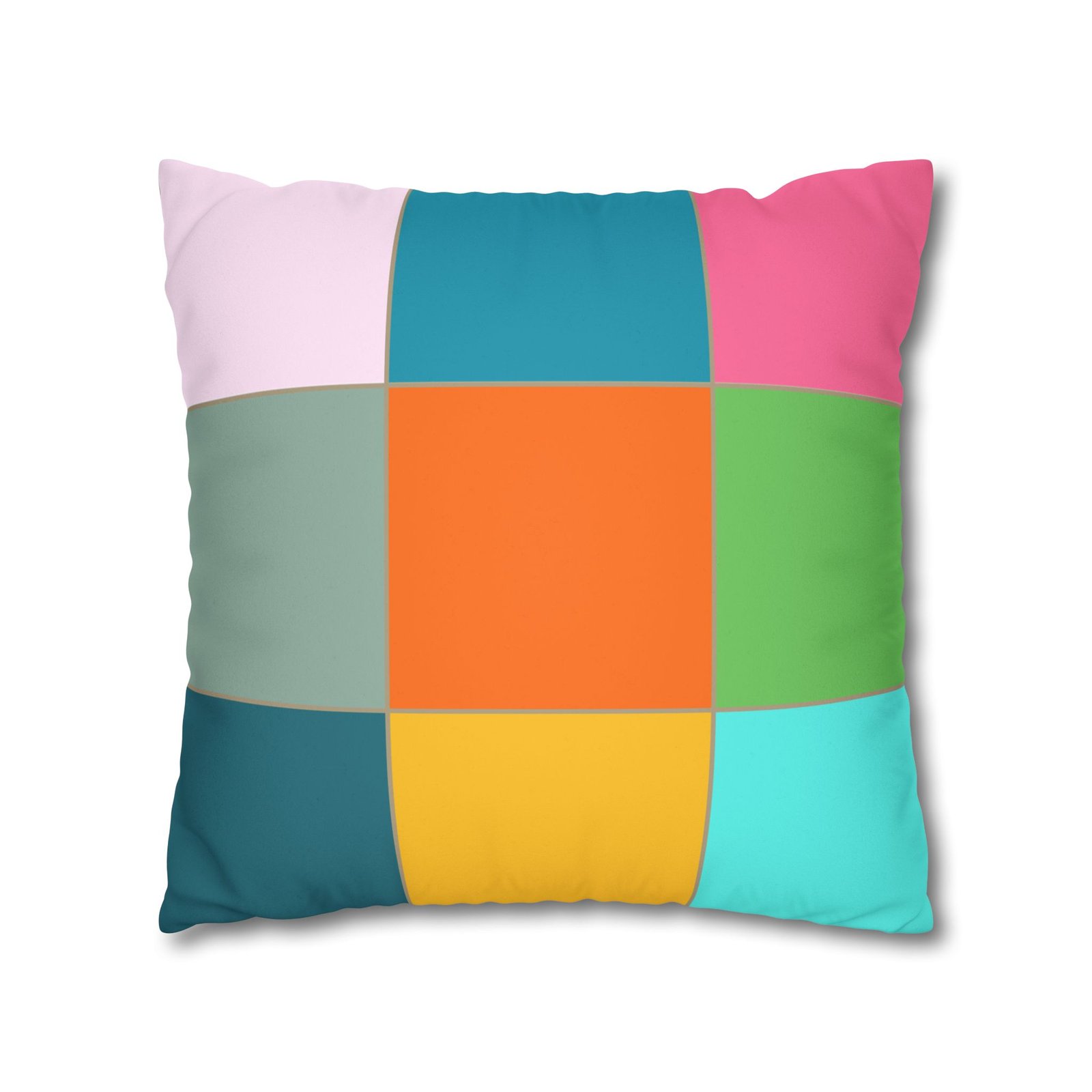 colorblock faux suede pillowcase — retro geometric square throw pillow cover colorblock faux suede pillowcase — retro geometric square throw pillow cover