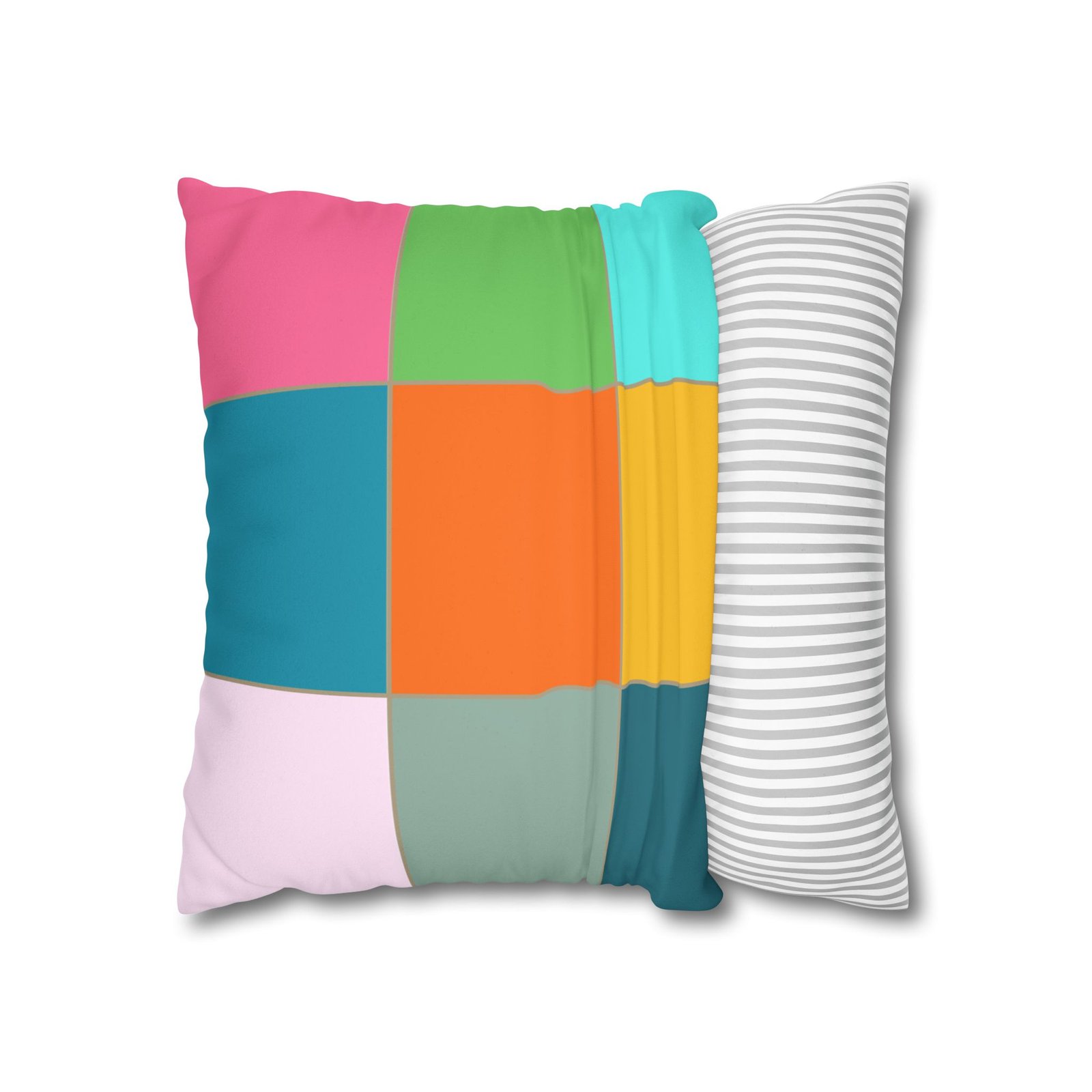 colorblock faux suede pillowcase — retro geometric square throw pillow cover colorblock faux suede pillowcase — retro geometric square throw pillow cover