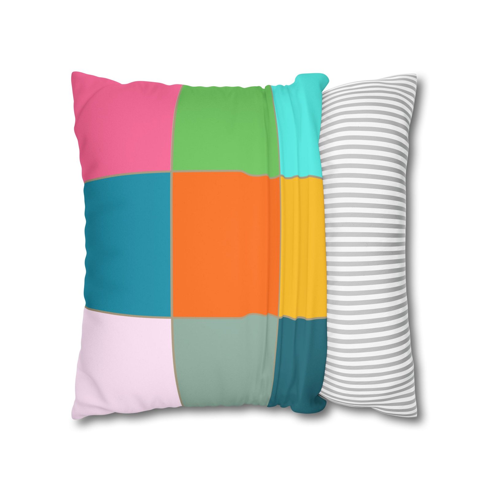 colorblock faux suede pillowcase — retro geometric square throw pillow cover colorblock faux suede pillowcase — retro geometric square throw pillow cover