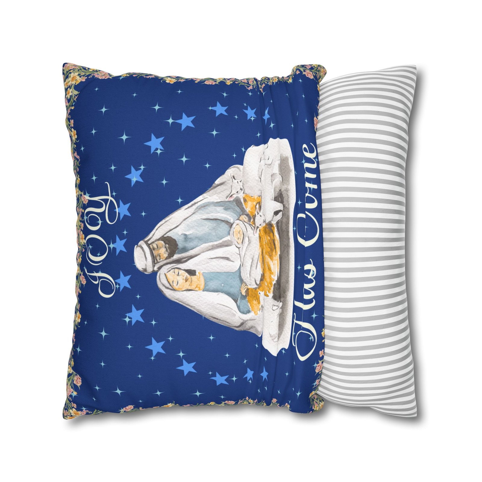 nativity pillowcase "joy has come" christmas decorative throw pillow cover nativity pillowcase "joy has come" christmas decorative throw pillow cover