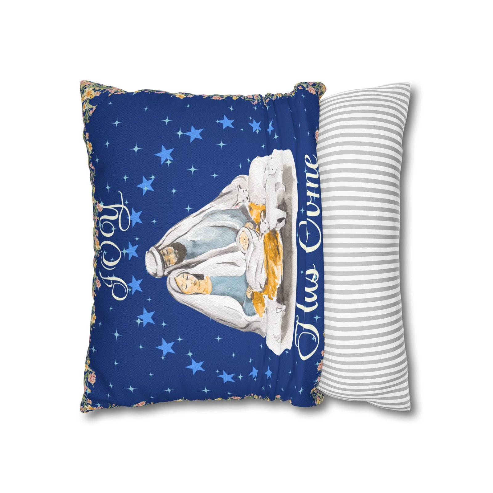 nativity pillowcase "joy has come" christmas decorative throw pillow cover nativity pillowcase "joy has come" christmas decorative throw pillow cover