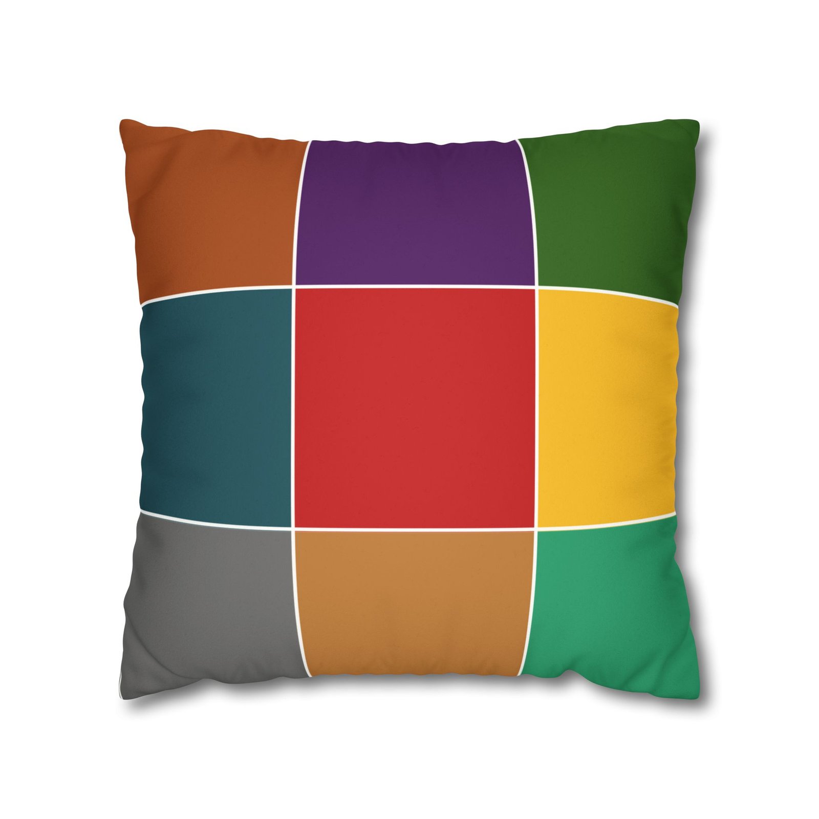 color block faux suede square pillowcase — modern multicolor throw pillow cover color block faux suede square pillowcase — modern multicolor throw pillow cover