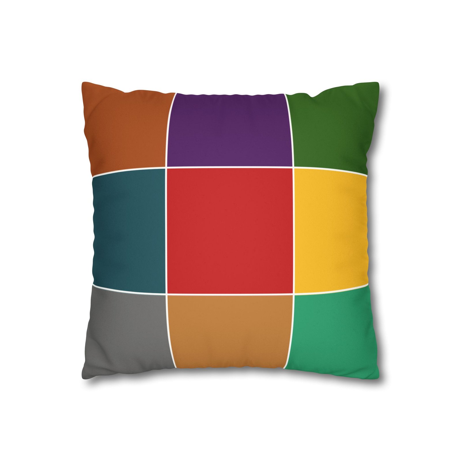 color block faux suede square pillowcase — modern multicolor throw pillow cover color block faux suede square pillowcase — modern multicolor throw pillow cover