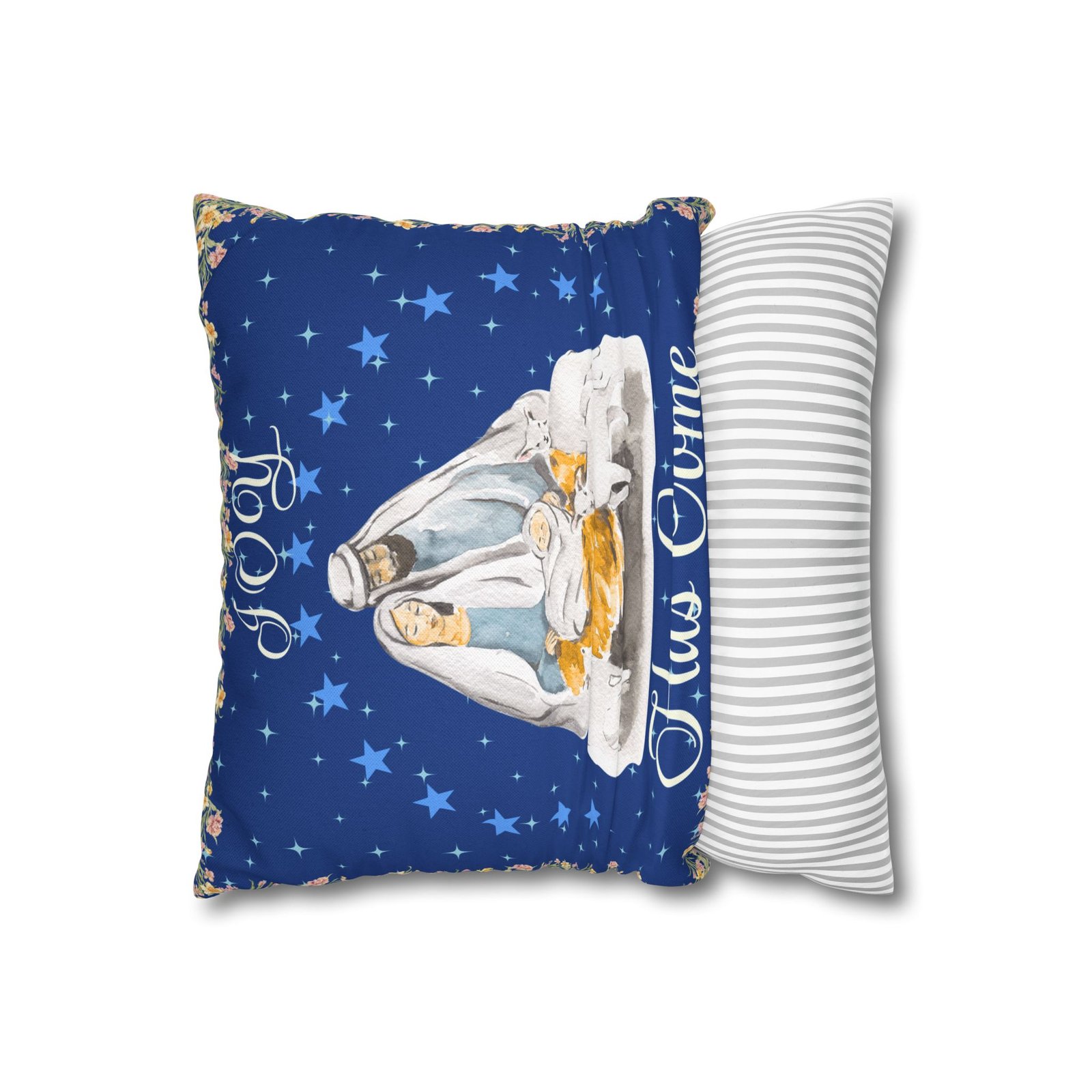 nativity pillowcase "joy has come" christmas decorative throw pillow cover nativity pillowcase "joy has come" christmas decorative throw pillow cover