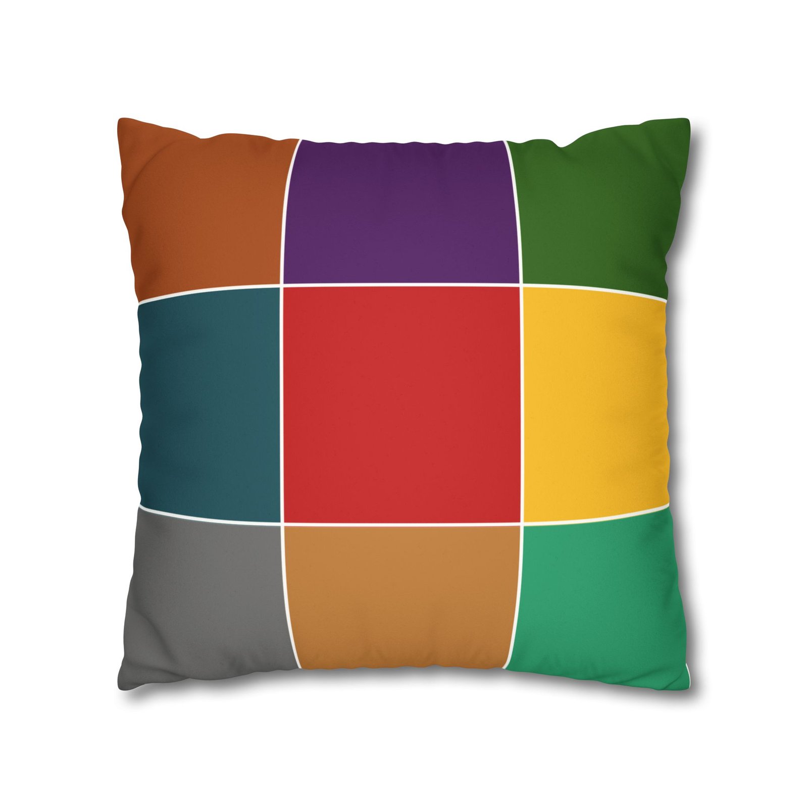 color block faux suede square pillowcase — modern multicolor throw pillow cover color block faux suede square pillowcase — modern multicolor throw pillow cover