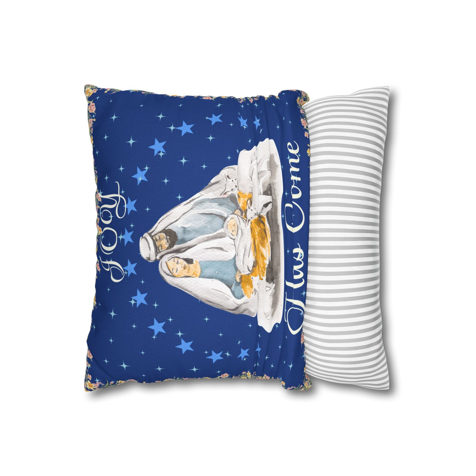 nativity pillowcase "joy has come" christmas decorative throw pillow cover nativity pillowcase "joy has come" christmas decorative throw pillow cover