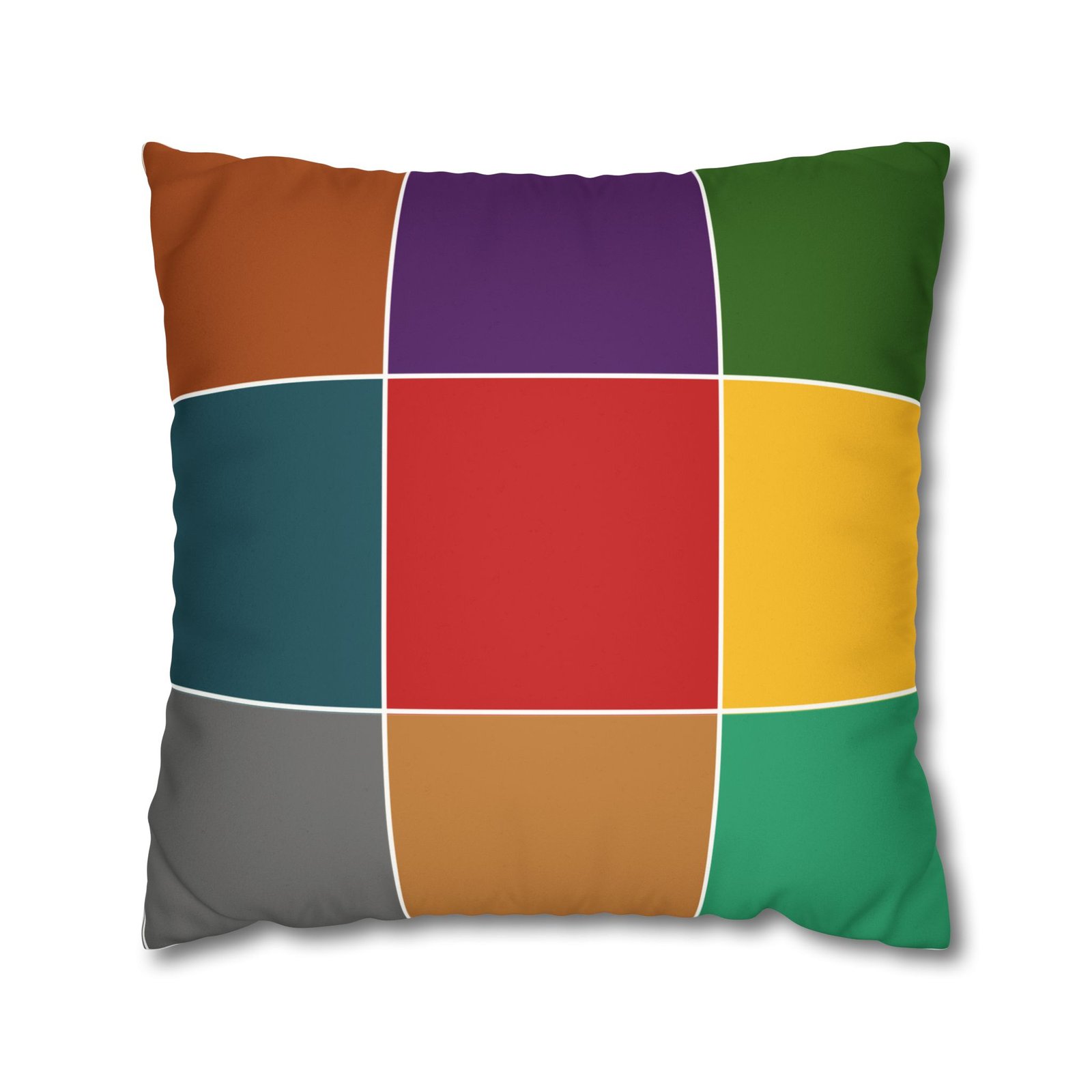 color block faux suede square pillowcase — modern multicolor throw pillow cover color block faux suede square pillowcase — modern multicolor throw pillow cover