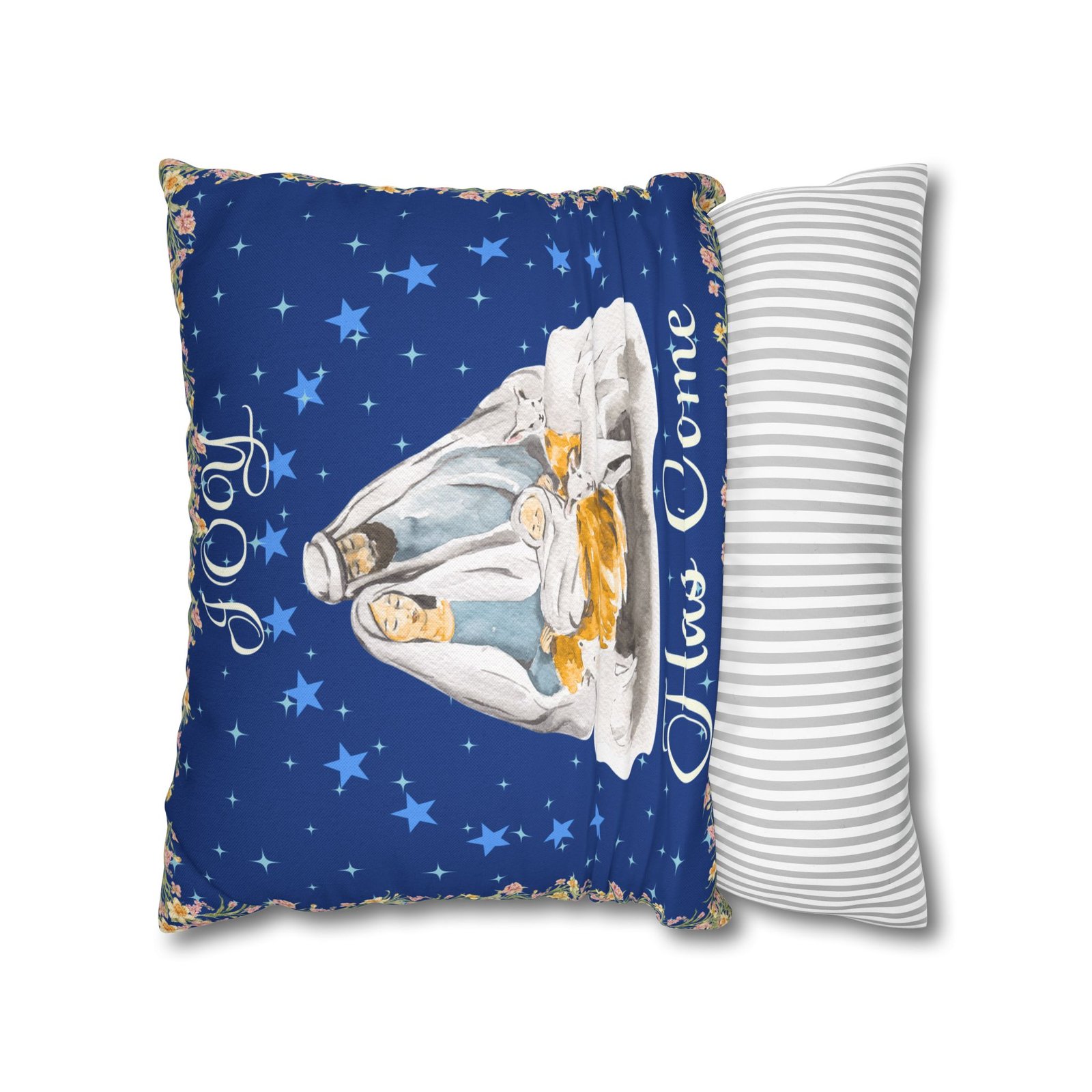 nativity pillowcase "joy has come" christmas decorative throw pillow cover nativity pillowcase "joy has come" christmas decorative throw pillow cover