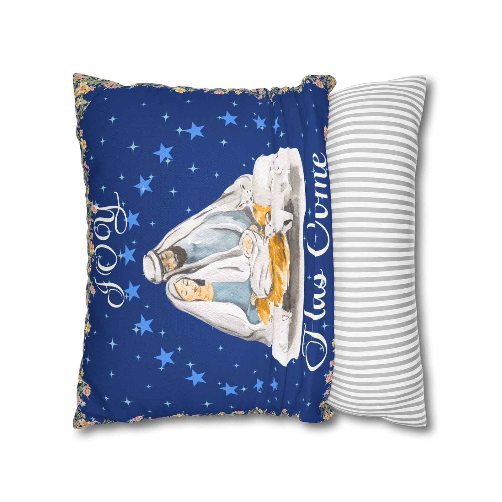 nativity pillowcase "joy has come" christmas decorative throw pillow cover nativity pillowcase "joy has come" christmas decorative throw pillow cover