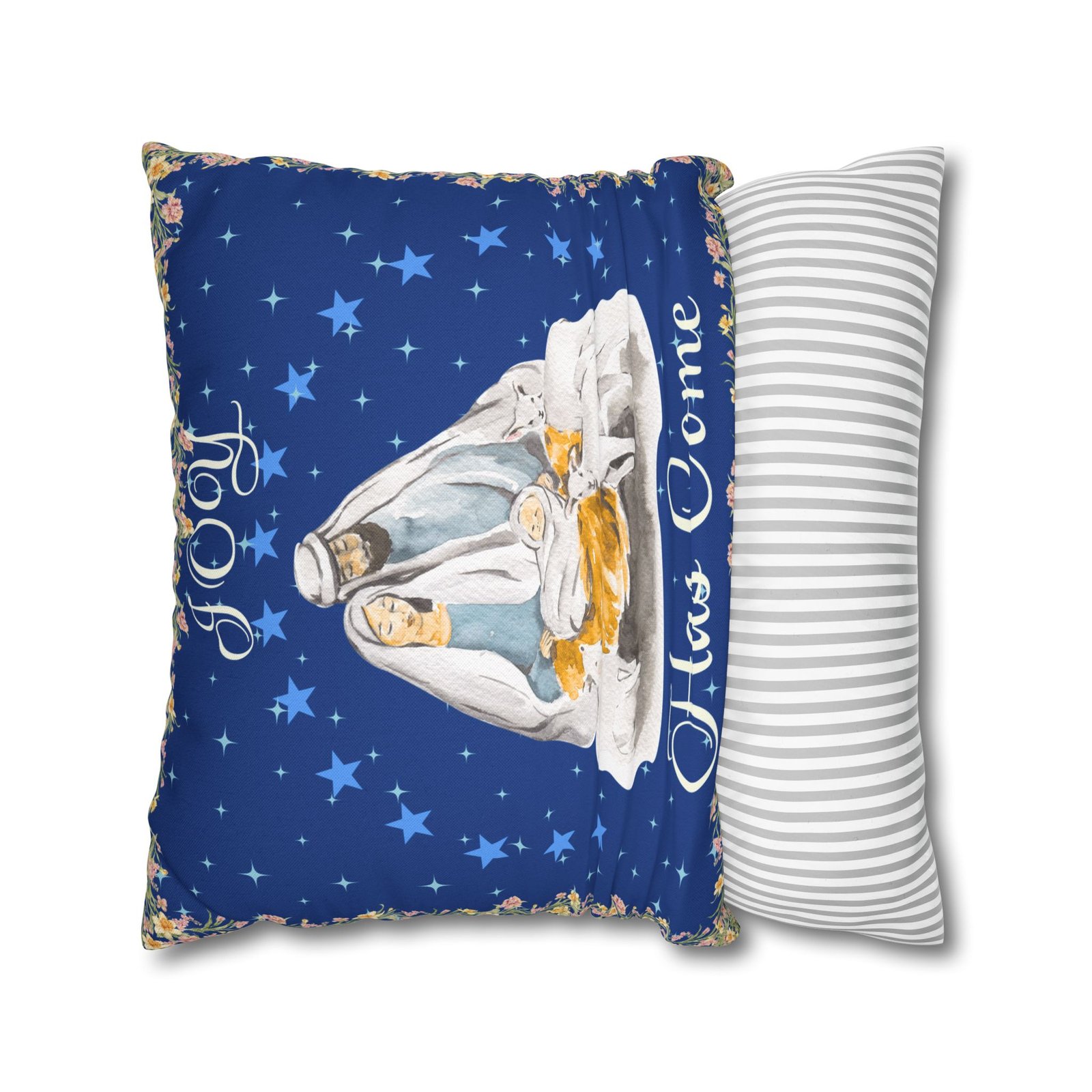 nativity pillowcase "joy has come" christmas decorative throw pillow cover nativity pillowcase "joy has come" christmas decorative throw pillow cover