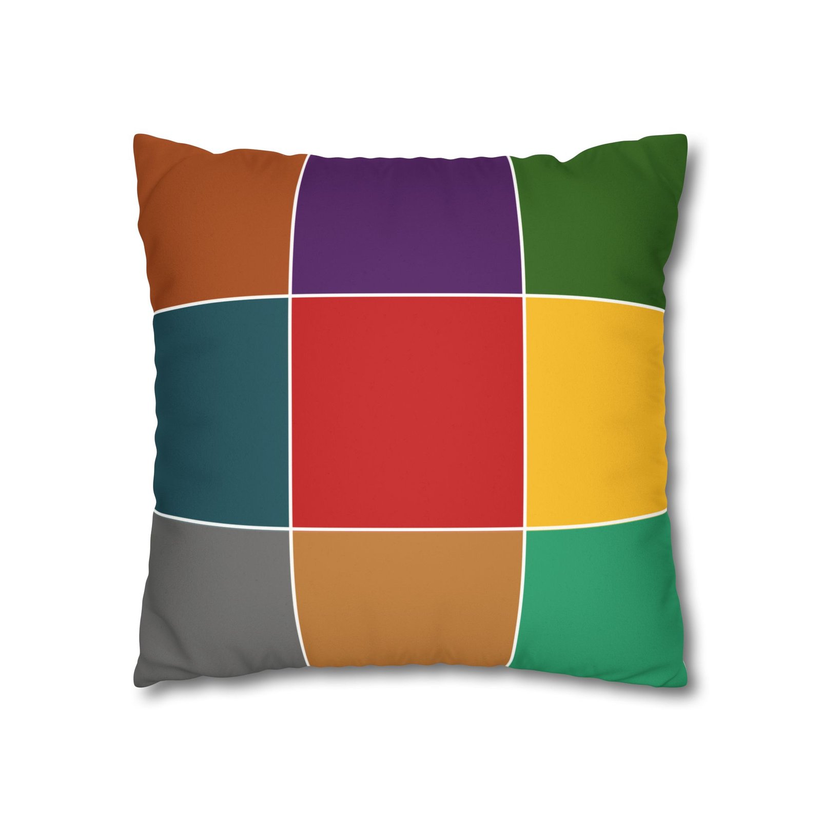 color block faux suede square pillowcase — modern multicolor throw pillow cover color block faux suede square pillowcase — modern multicolor throw pillow cover