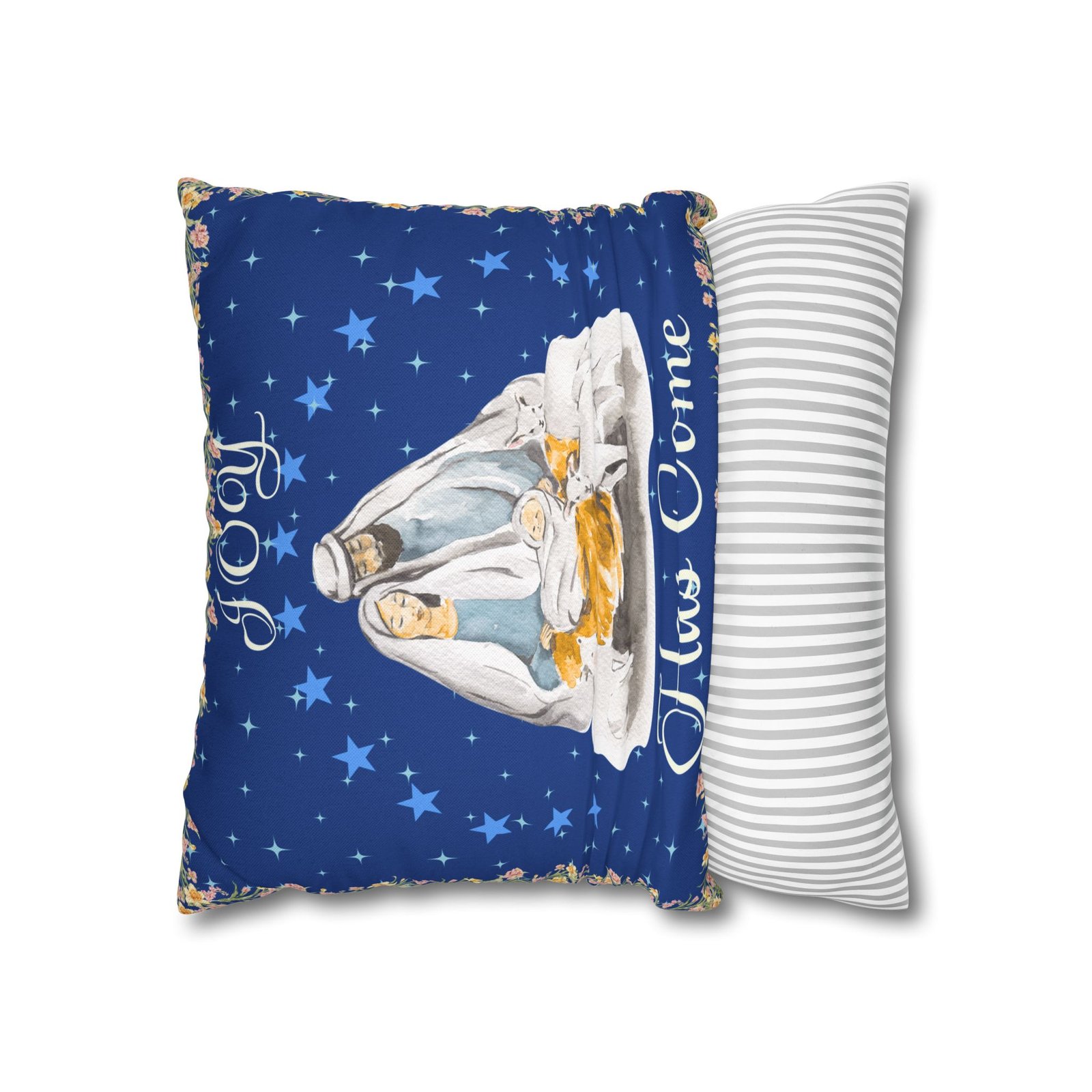 nativity pillowcase "joy has come" christmas decorative throw pillow cover nativity pillowcase "joy has come" christmas decorative throw pillow cover