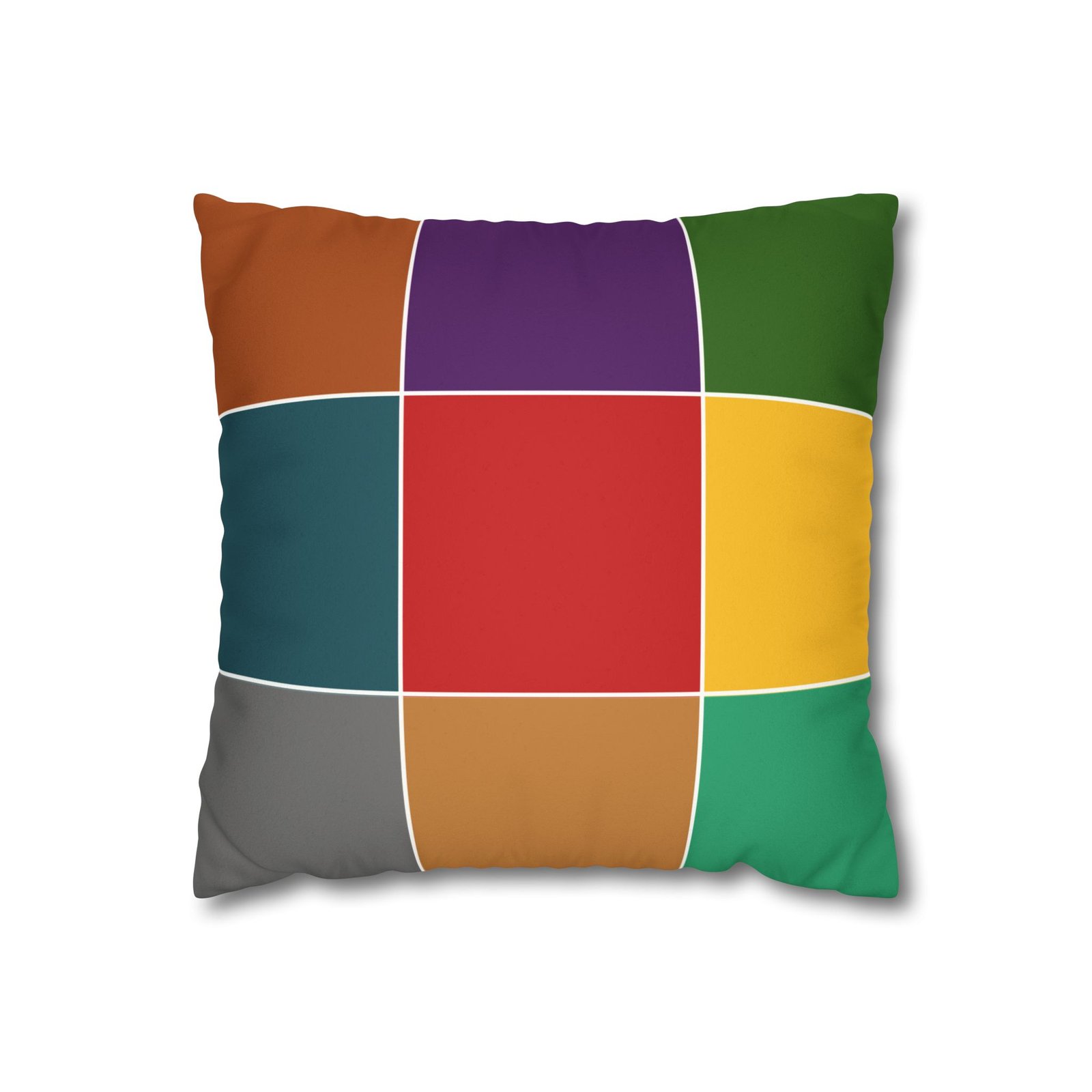 color block faux suede square pillowcase — modern multicolor throw pillow cover color block faux suede square pillowcase — modern multicolor throw pillow cover