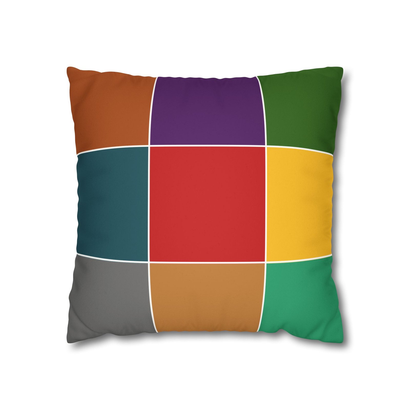 color block faux suede square pillowcase — modern multicolor throw pillow cover color block faux suede square pillowcase — modern multicolor throw pillow cover