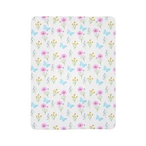 floral butterflies sherpa blanket — soft fleece throw for cozy spring décor